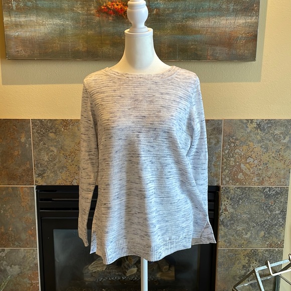 Talbots Sweaters - Talbots Lightweight Grey/White Sweater